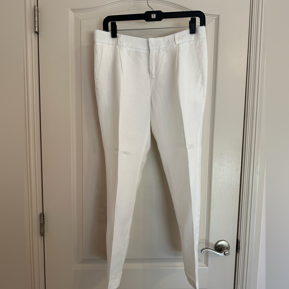 banana republic white linen pant